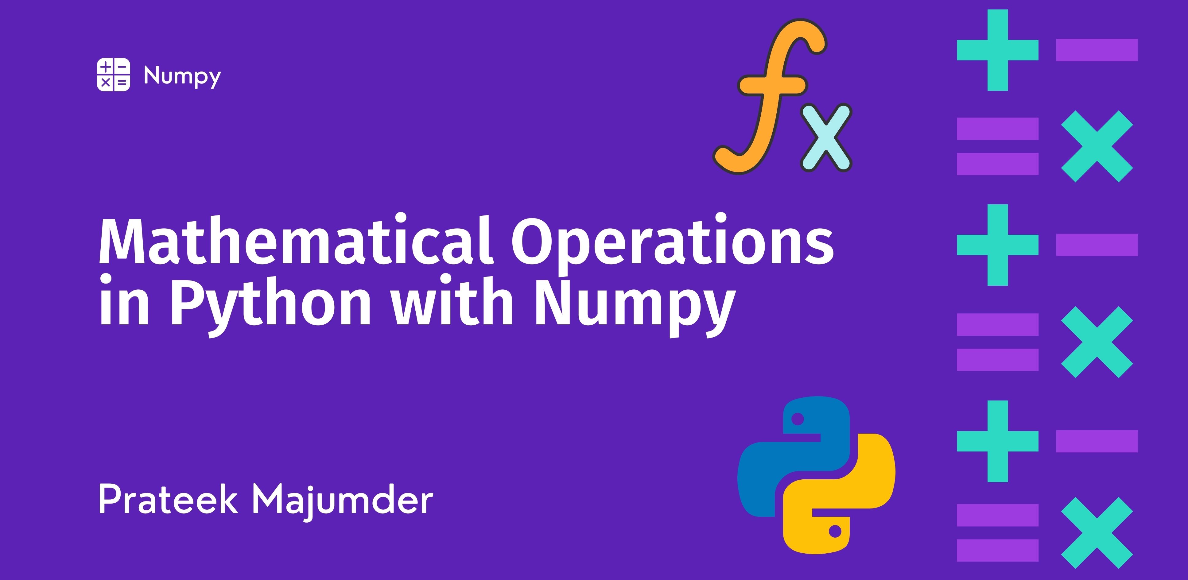 mathematical operations in numpy